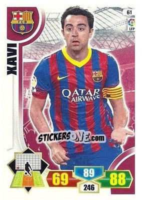 Sticker Xavi Hernández - Liga BBVA 2013-2014. Adrenalyn XL - Panini