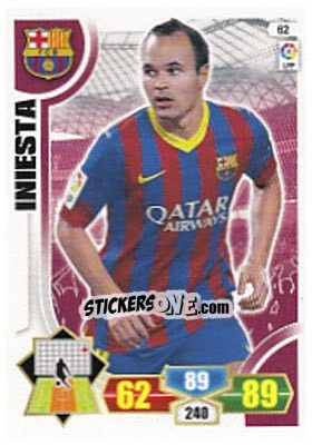 Sticker Iniesta - Liga BBVA 2013-2014. Adrenalyn XL n. 62 - Panini