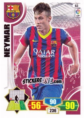 Sticker Neymar - Liga BBVA 2013-2014. Adrenalyn XL n. 63 - Panini