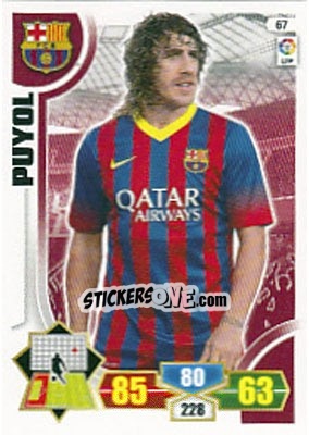 Sticker Puyol - Liga BBVA 2013-2014. Adrenalyn XL n. 67 - Panini