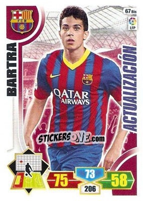 Sticker Marc Bartra - Liga BBVA 2013-2014. Adrenalyn XL n. 67bis - Panini