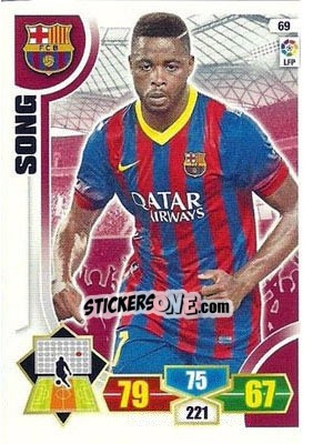 Sticker Alex Song - Liga BBVA 2013-2014. Adrenalyn XL n. 69 - Panini