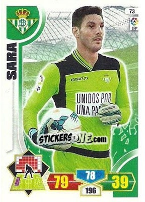 Sticker Sara - Liga BBVA 2013-2014. Adrenalyn XL n. 73 - Panini