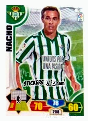 Sticker Nacho - Liga BBVA 2013-2014. Adrenalyn XL n. 77 - Panini