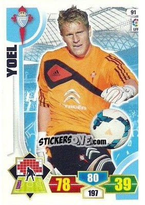 Sticker Yoel - Liga BBVA 2013-2014. Adrenalyn XL n. 91 - Panini