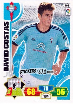 Sticker David Costas - Liga BBVA 2013-2014. Adrenalyn XL n. 103 - Panini