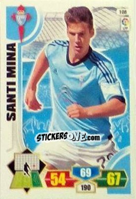 Sticker Santi Mina - Liga BBVA 2013-2014. Adrenalyn XL n. 108 - Panini