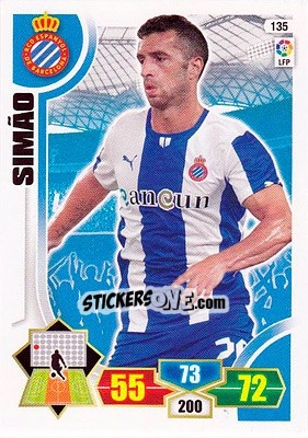 Sticker Simao - Liga BBVA 2013-2014. Adrenalyn XL n. 135 - Panini