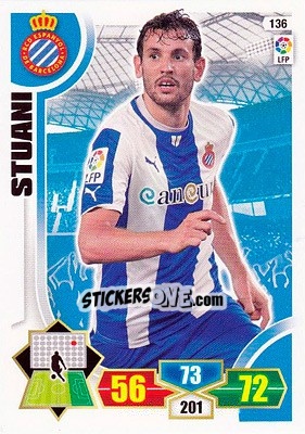Sticker Stuani - Liga BBVA 2013-2014. Adrenalyn XL n. 136 - Panini