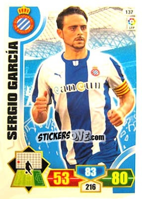 Sticker Sergio García - Liga BBVA 2013-2014. Adrenalyn XL n. 137 - Panini