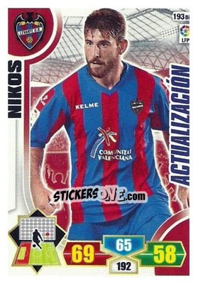 Sticker Nikos - Liga BBVA 2013-2014. Adrenalyn XL n. 193bis - Panini