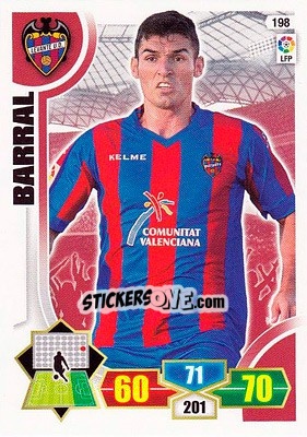 Sticker Barral - Liga BBVA 2013-2014. Adrenalyn XL n. 198 - Panini