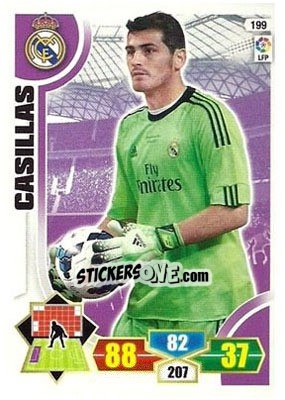 Sticker Casillas - Liga BBVA 2013-2014. Adrenalyn XL n. 199 - Panini