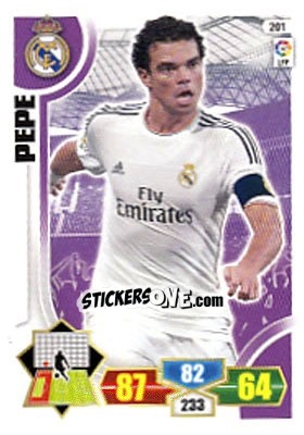 Sticker Pepe - Liga BBVA 2013-2014. Adrenalyn XL n. 201 - Panini