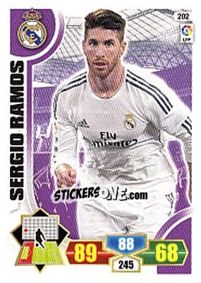 Sticker Sergio Ramos - Liga BBVA 2013-2014. Adrenalyn XL n. 202 - Panini