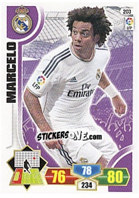 Sticker Marcelo - Liga BBVA 2013-2014. Adrenalyn XL n. 203 - Panini
