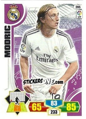 Sticker Modric - Liga BBVA 2013-2014. Adrenalyn XL n. 205 - Panini