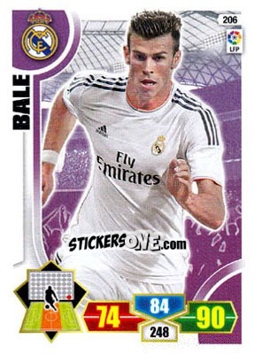 Sticker Bale - Liga BBVA 2013-2014. Adrenalyn XL n. 206 - Panini