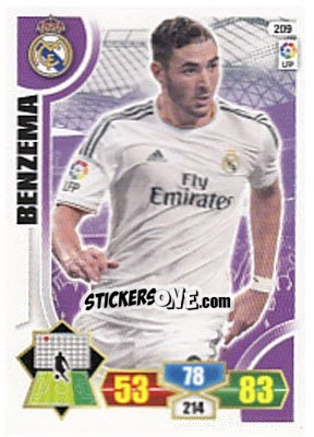 Sticker Benzema - Liga BBVA 2013-2014. Adrenalyn XL n. 209 - Panini