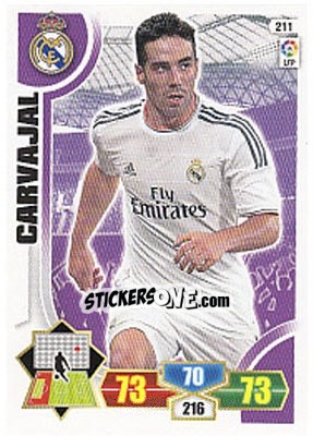 Sticker Carvajal - Liga BBVA 2013-2014. Adrenalyn XL n. 211 - Panini