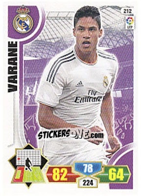 Sticker Varane - Liga BBVA 2013-2014. Adrenalyn XL n. 212 - Panini