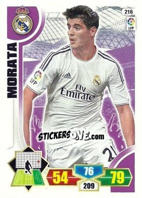 Sticker Morata - Liga BBVA 2013-2014. Adrenalyn XL n. 216 - Panini