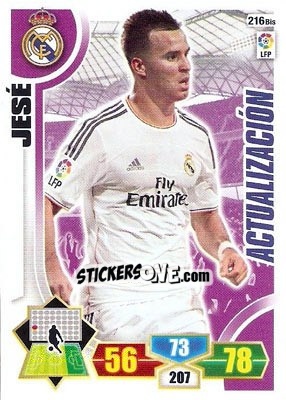 Sticker Jesé - Liga BBVA 2013-2014. Adrenalyn XL n. 216bis - Panini