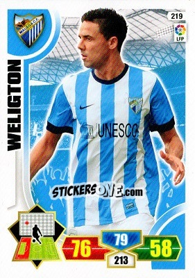 Sticker Weligton - Liga BBVA 2013-2014. Adrenalyn XL n. 219 - Panini