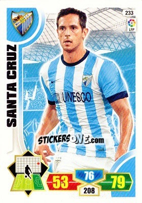 Sticker Roque Santa Cruz - Liga BBVA 2013-2014. Adrenalyn XL n. 233 - Panini