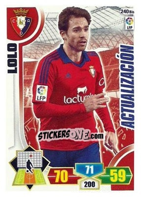 Sticker Lolo - Liga BBVA 2013-2014. Adrenalyn XL n. 240bis - Panini
