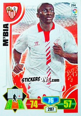 Sticker M'Bia - Liga BBVA 2013-2014. Adrenalyn XL n. 294 - Panini