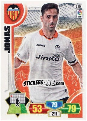 Sticker Jonas - Liga BBVA 2013-2014. Adrenalyn XL n. 315 - Panini