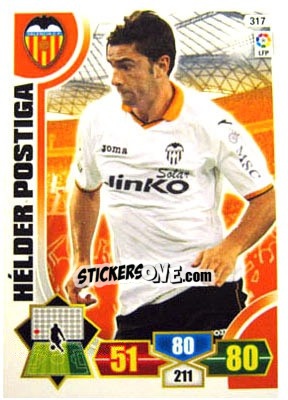 Sticker Hélder Postiga - Liga BBVA 2013-2014. Adrenalyn XL n. 317 - Panini