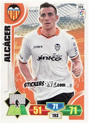 Sticker Alcácer - Liga BBVA 2013-2014. Adrenalyn XL n. 324 - Panini