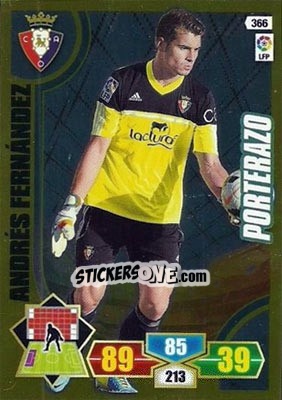 Sticker Andrés Fernández - Liga BBVA 2013-2014. Adrenalyn XL n. 366 - Panini