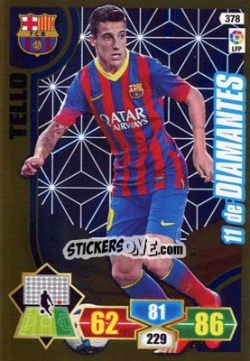 Sticker Cristian Tello - Liga BBVA 2013-2014. Adrenalyn XL n. 378 - Panini