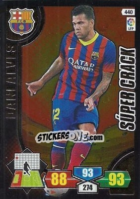 Sticker Dani Alves - Liga BBVA 2013-2014. Adrenalyn XL n. 440 - Panini