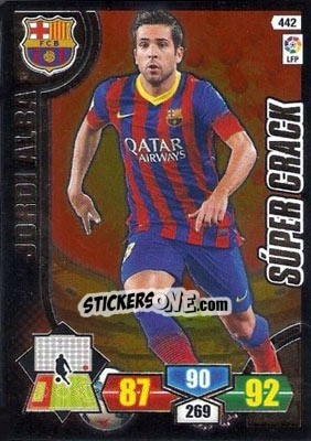 Figurina Jordi Alba - Liga BBVA 2013-2014. Adrenalyn XL - Panini