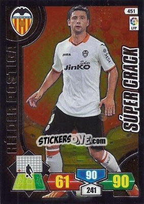 Sticker Hélder Postiga - Liga BBVA 2013-2014. Adrenalyn XL n. 451 - Panini