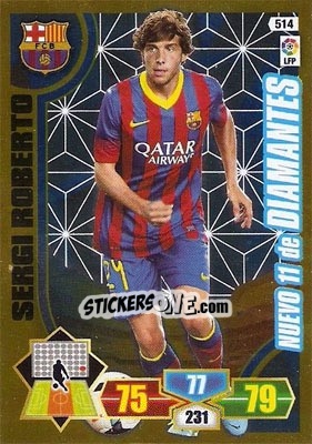 Sticker Sergi Roberto - Liga BBVA 2013-2014. Adrenalyn XL n. 514 - Panini