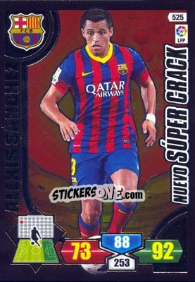 Sticker Alexis Sánchez - Liga BBVA 2013-2014. Adrenalyn XL n. 525 - Panini