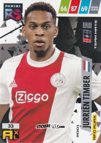 Sticker Jurrien Timber - Fifa 365 2022 - Rising Stars n. 33 - Panini