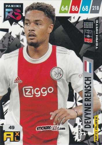 Figurina Devyne Rensch - Fifa 365 2022 - Rising Stars n. 49 - Panini