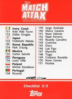 Cromo Checklist 131-175 - World Cup Match Attax 2006 n. CH3 - Topps