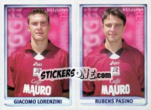 Figurina Lorenzini / Pasino  - Calcio 1998-1999 - Merlin
