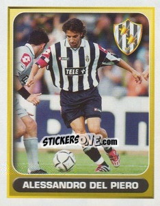 Sticker Alessandro del Piero (Superstar) - Calcio 2000-2001 n. 156 - Merlin