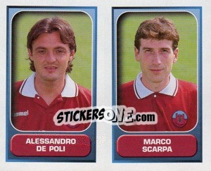 Sticker De Poli / Scarpa  - Calcio 2000-2001 - Merlin