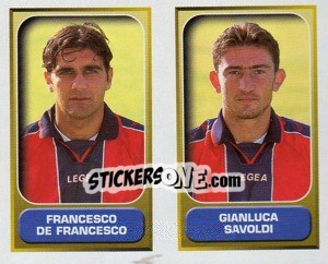Sticker De Francesco / Savoldi  - Calcio 2000-2001 - Merlin