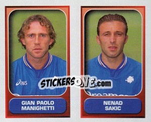 Sticker Manighetti / Sakic  - Calcio 2000-2001 n. 566 - Merlin