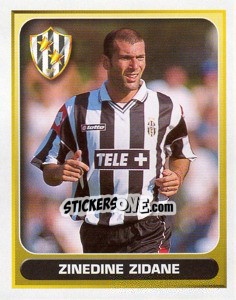 Sticker Zinedine Zidane (Juventus) - Calcio 2000-2001 n. 653 - Merlin